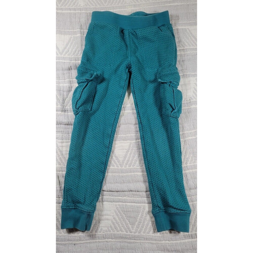 Tea Collection Girls Size 6 Teal Dot Print Cargo Leggings Pants 100% Cotton